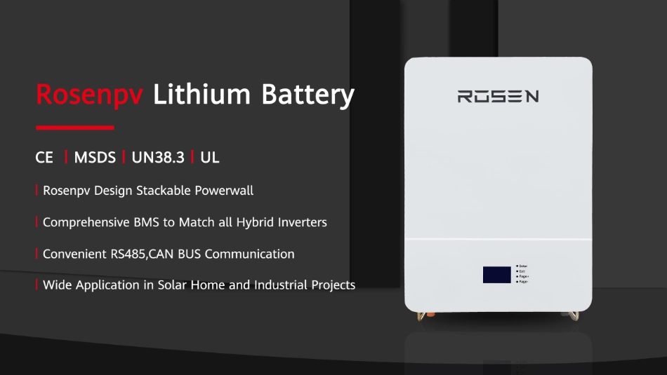 Rosenpv 48V 200ah Batterie Solaire Lithium Iron Phosphate Battery Solar Storage