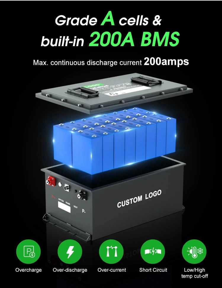 Customized 48V 105ah LiFePO4 Deep Cycle Lithium Ion Golf Cart Battery Conversion Kit