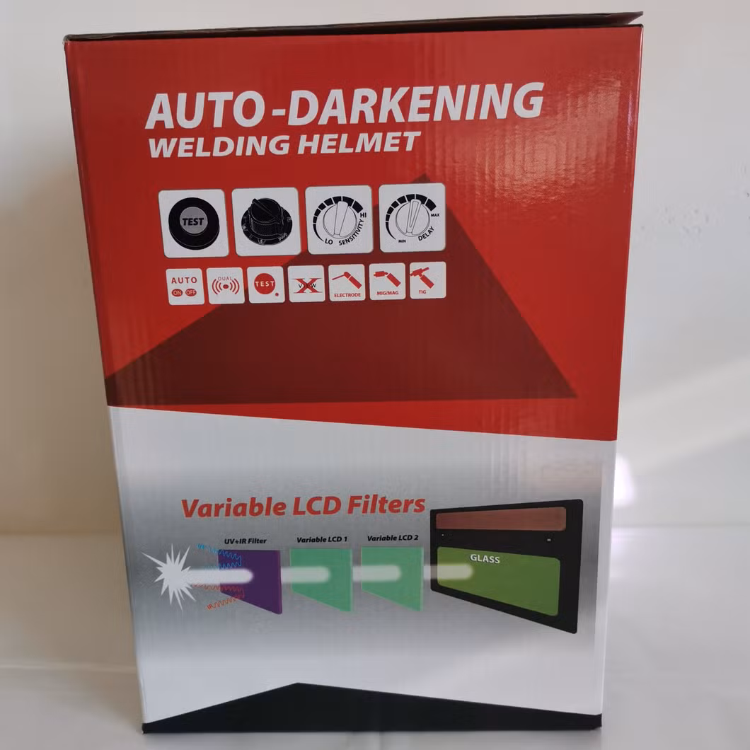 Auto Darkening Full Face Welding Mask External Solar Cells Lithium Batteries Plastic Welding Head Shield