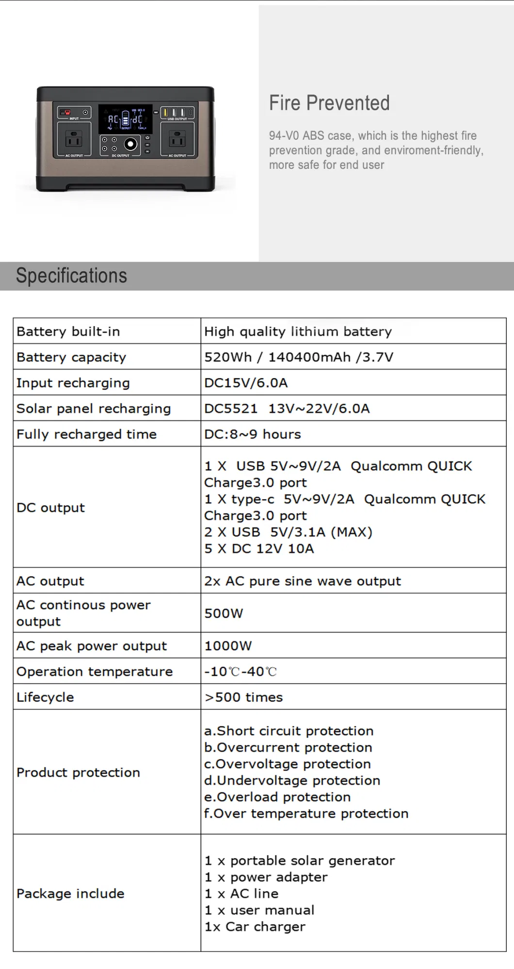 520wh High Quality Lithium Ion Battery China Supply Power Station