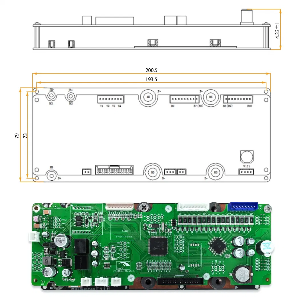 7-16s 50A 100A 150A 24V 36V 48V Smart BMS Board for LiFePO4 Lithium Ion Battery Pack with LCD Display