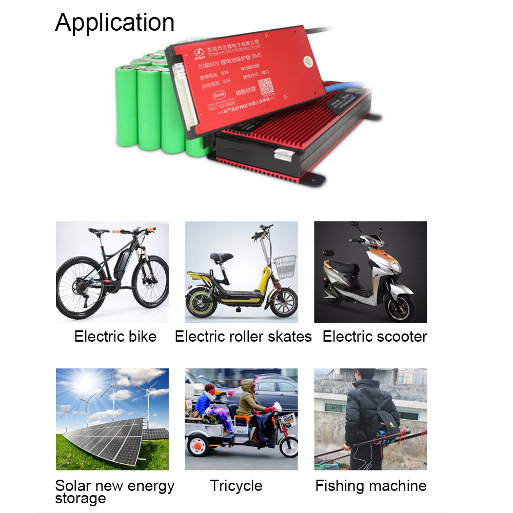 3.7V 13s 40A 60A 48V PCB BMS 36V for 18650 Lincm Lithium Liion Battery Pack with Balanced Li Ion Battery Module for Scooter