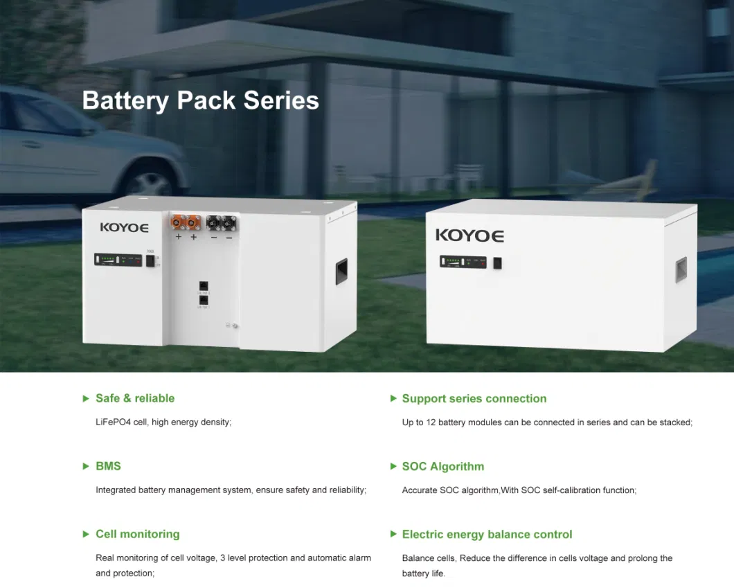 Koyoe Battery Pack Series Ky-48V105ah LiFePO4 Cell Battery Management System