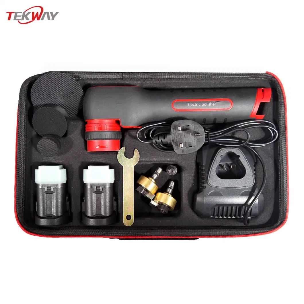 Tekway 2500mAh Lithium Battery 8mm 12mm Orbital Car Polisher 30 to 75 mm Pad Portable Car 16A Rechargeable Car Detailing