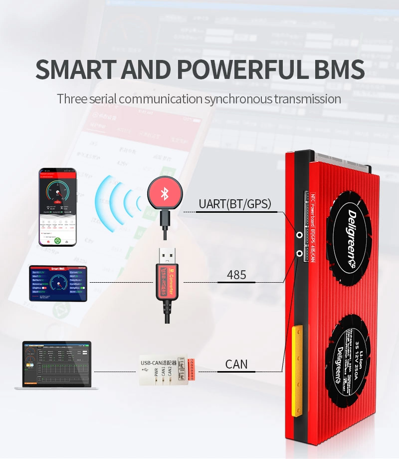 PCB/PCBA/PCM Li-ion Ncm Lto LiFePO4 Lithium Battery 14s 200AMP 500A Daly Smart BMS 8s 24V 16s LiFePO4 100A