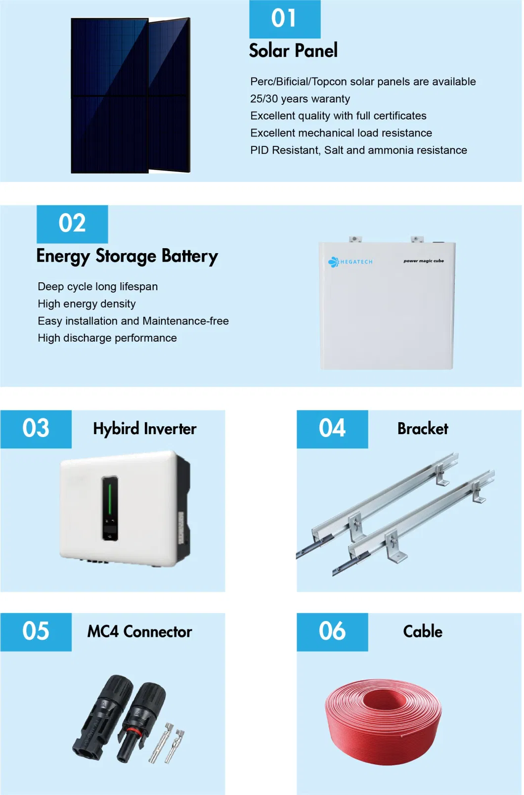 7.5kw on Grid/off Grid Home Solar Energy Storage Power System Factory Price