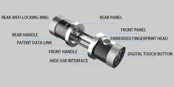 Keyless Ball Round Knob Smart Fingerprint Door Lock with Bluetooth WiFi APP