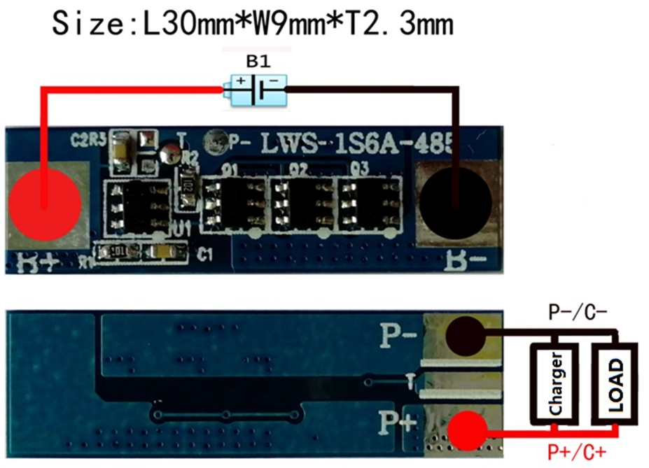 1s 6A PCM/BMS 3.2V/3.7V for 18650 battery