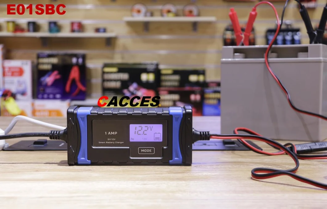 1A Fully-Automatic Smart Charger,6V&12V Battery Charger,Battery Maintainer,Trickle Charger&Battery Desulfator W/Temperature Compensation Multi for Car,Motorbike