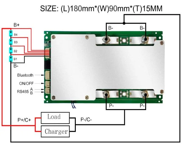 Smart 4s 150A Battery Management System BMS for 12.8V LiFePO4 Battery with Bluetooth RS485 Protocol