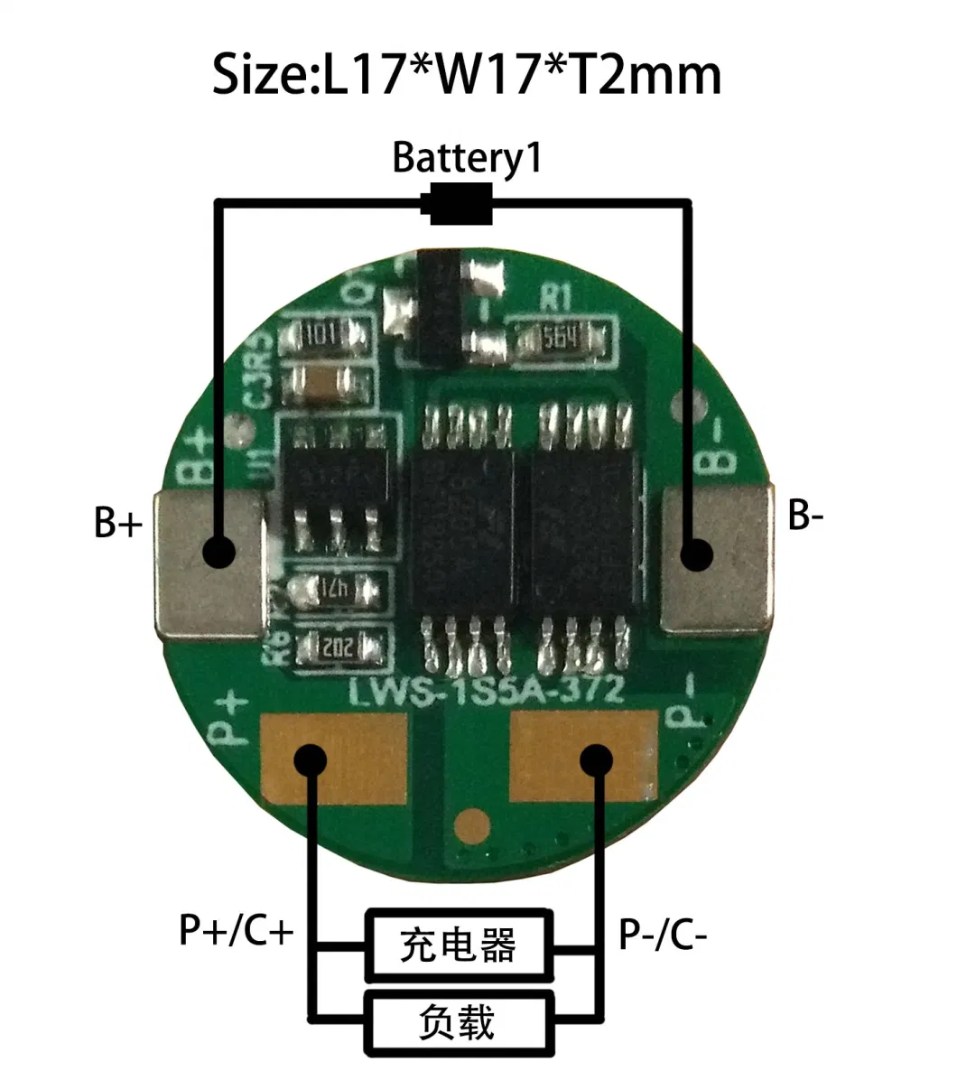 Shenzhen Factory 3.7V 4.2V Round BMS 1s 5A