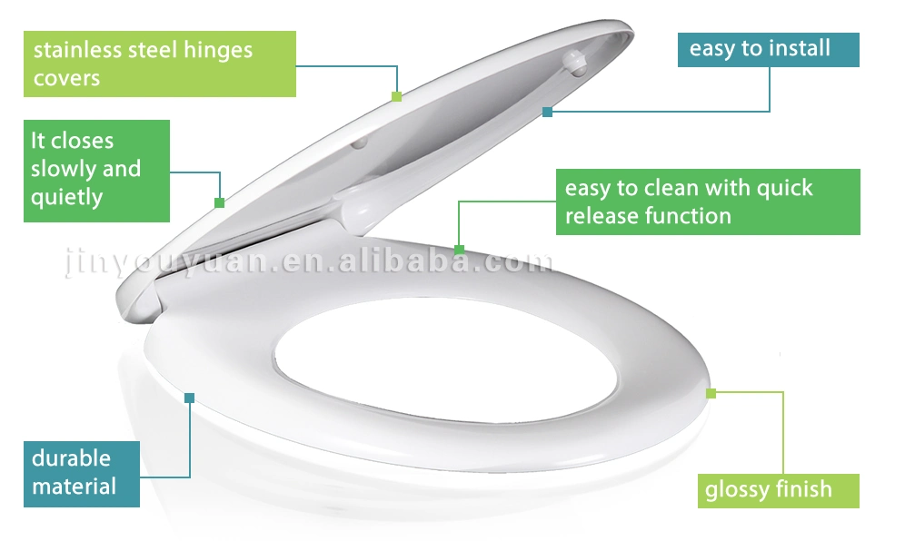 Hot Sale High Quality Healthy Elongated Slow-Close Plastic Bidet Toilet Seat