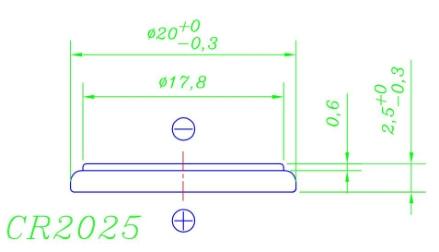 Cr2025 Primary 3V Lithium Button Coin Cell Battery