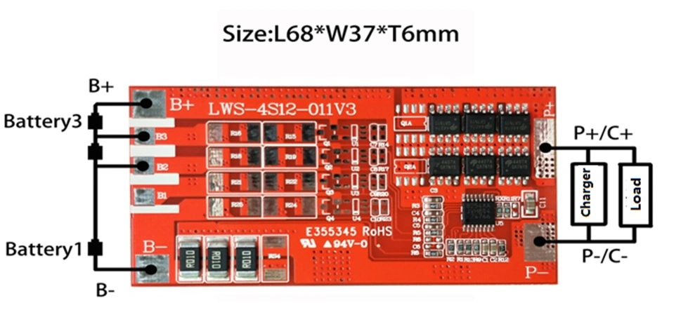 Factory Price 3s 4s 10A Li-ion BMS for Tools