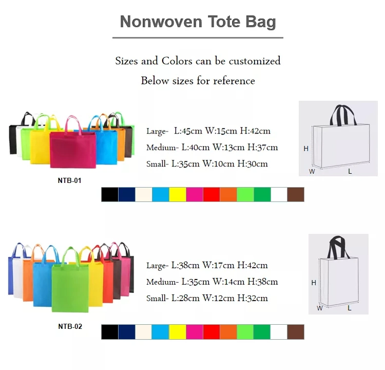 Small Black Non Woven Promotional Packing Bag Reusable PP Non Woven Shopping Tote Bag with Loop Handles Custom Made Non-Woven Eco Bag