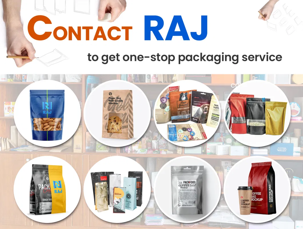 Custom Printed Zipper Laminated Biodegradable Stand up Pouch OPP Kraft Paper Plastic Food Rice Coffee Tea Cookie Vacuum Gift Pet Dog Mylar Packaging Packing Bag