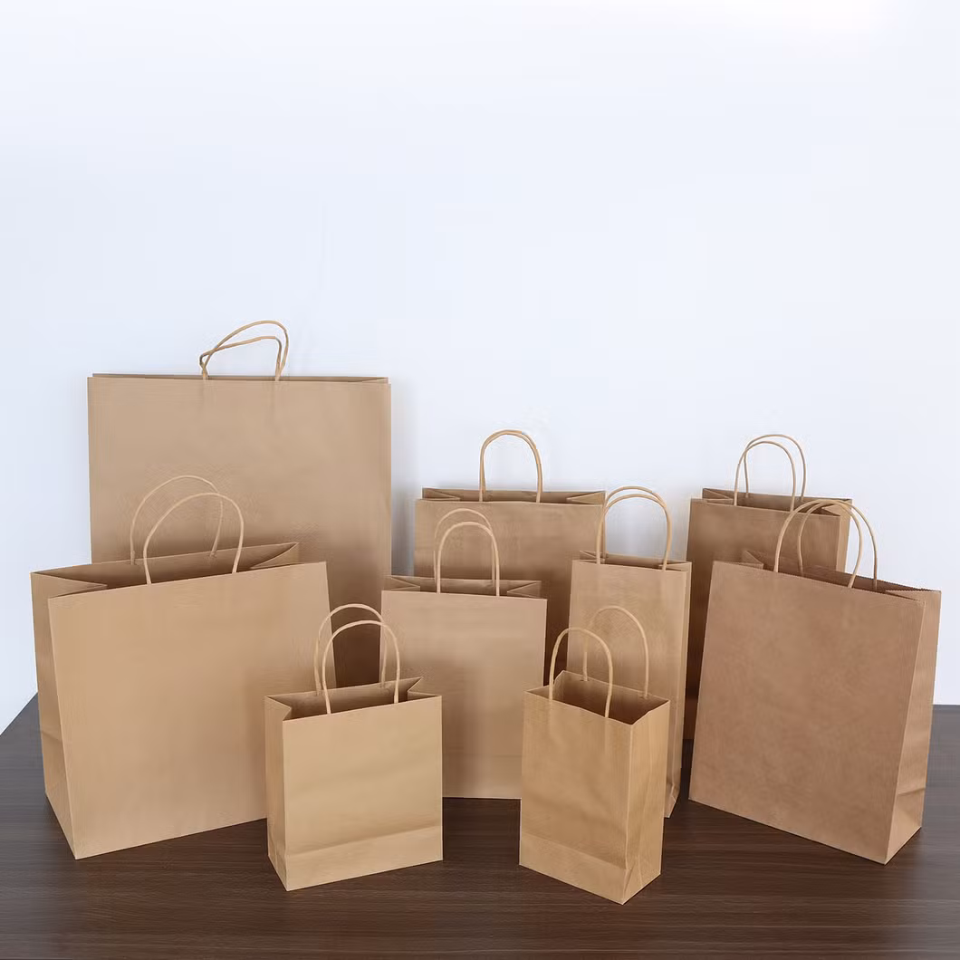 Large Paper Bag White Garment Paper Bag Gift Wrap Bag with Various Patterns Biodegradable Recyclable