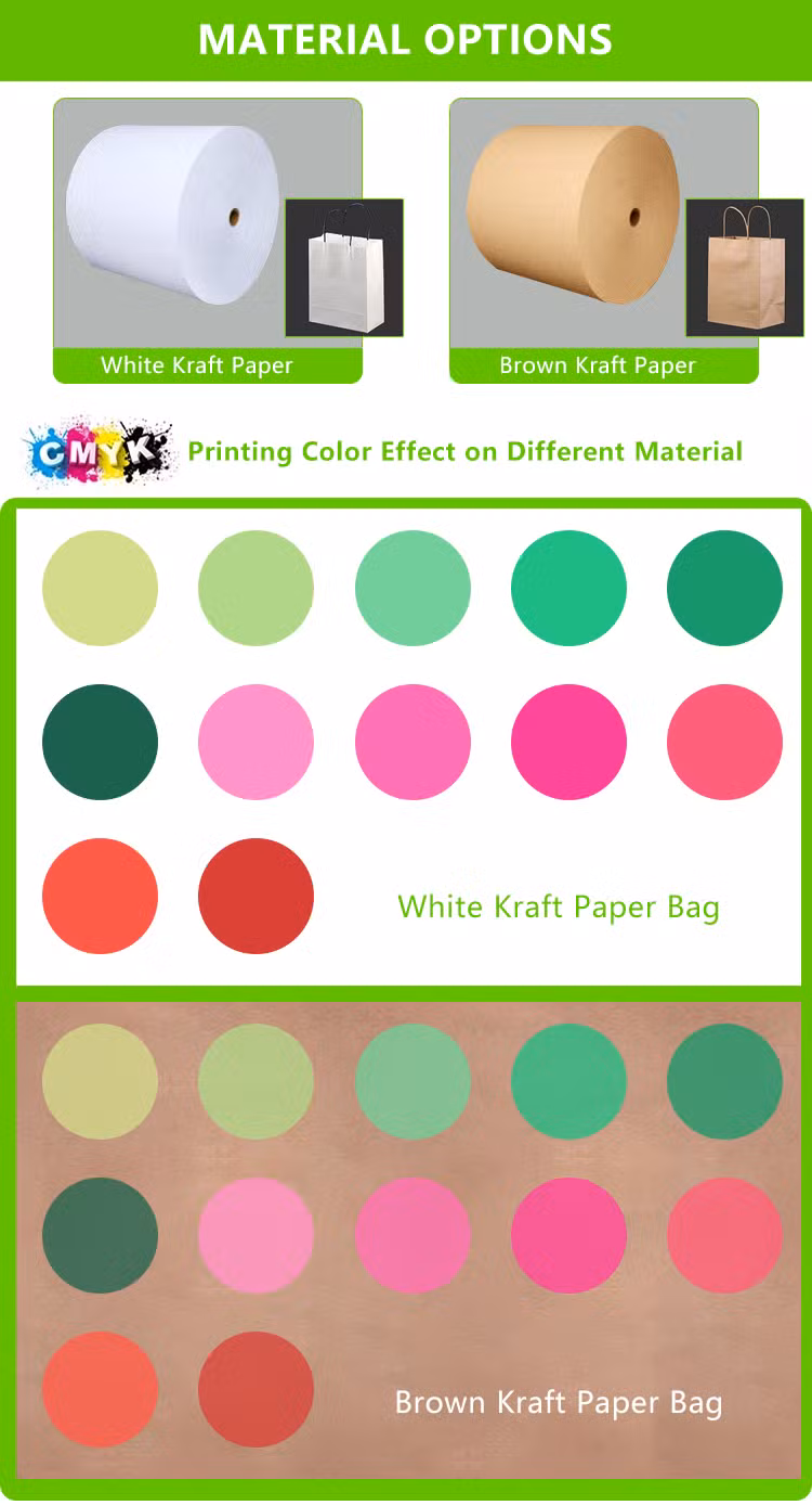 Wholesale Full Customized Logo Printed Shopping Paper Bag with Handle Brown and White Kraft Paper Bags with Your Own Logo