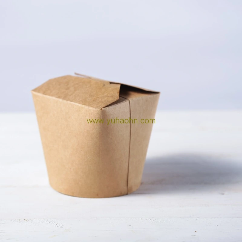 16oz 26oz Biodegradable Takeaway Catering Chinese Kraft Paper Noodle Box