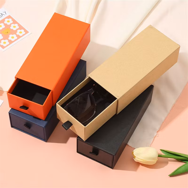 Custom Eyeglasses Packaging Box Case Hard Paper Drawer Storage Glasses Box Perfume Gift Cardboard Slide Packing Boxes