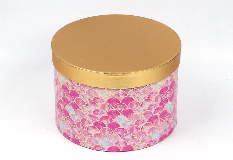 Custom Gold Stamping Mermaid Cylinder Round Box Wedding Round Gift Paper Box Decoration Flower Packaging Box