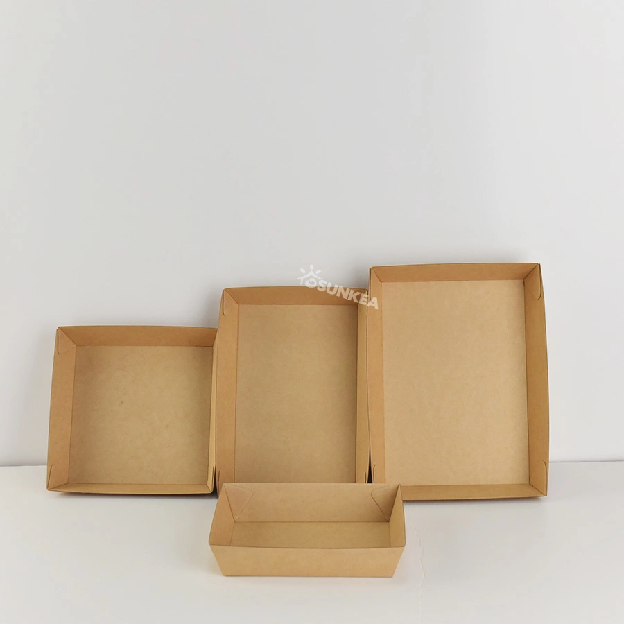 F Flute Corrugated Kraft Paper Takeaway Packaging Foldable Box with Handle