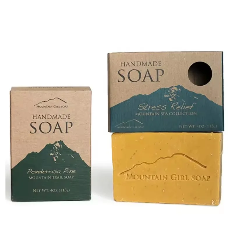 2021 Eco Friendly Biodegradable Custom Logo Design Printed Kraft Paper Soap Bar Packaging Box