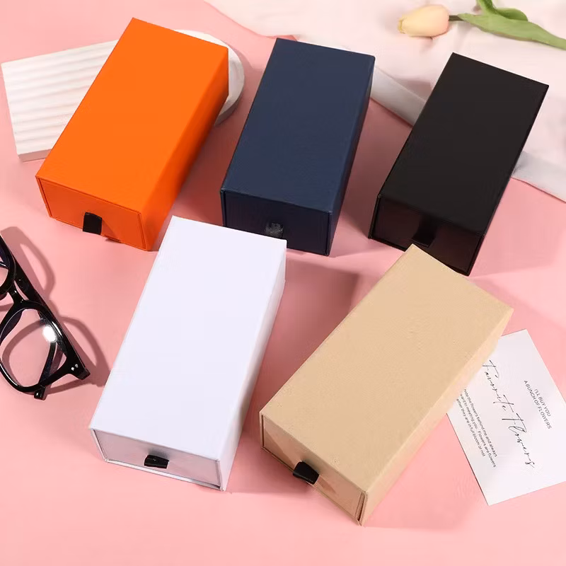Custom Eyeglasses Packaging Box Case Hard Paper Drawer Storage Glasses Box Perfume Gift Cardboard Slide Packing Boxes