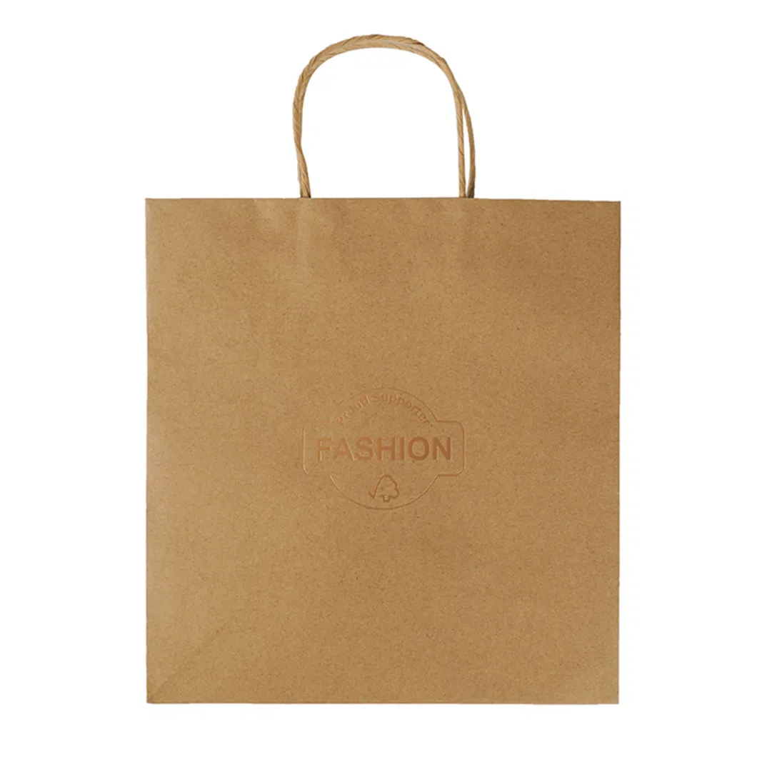 Cmyk/Panton Printing Customize Takeaway Grocery Shopping Small Medium Large Tote Kraft Packaging Bags Plain Brown Paper Bags with Handles