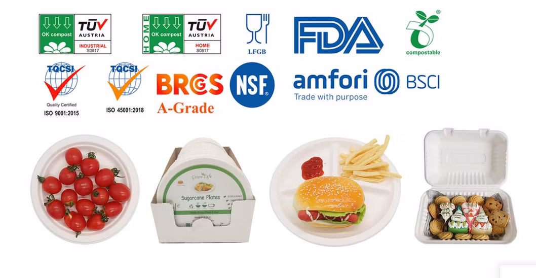 Eco Friendly Disposable Ice Cream Biodegradable Sugarcane Bagasse Compostable Paper Ramen Salad Food Bowl