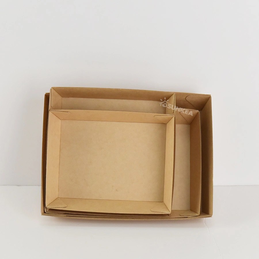 F Flute Corrugated Kraft Paper Takeaway Packaging Foldable Box with Handle