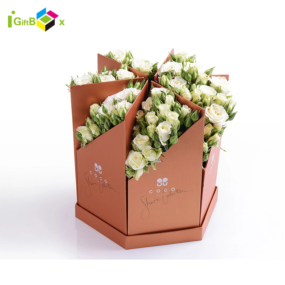 Custom Cardboard Irregular Packing Gift Flower Delivery Paper Packaging Box for Flower