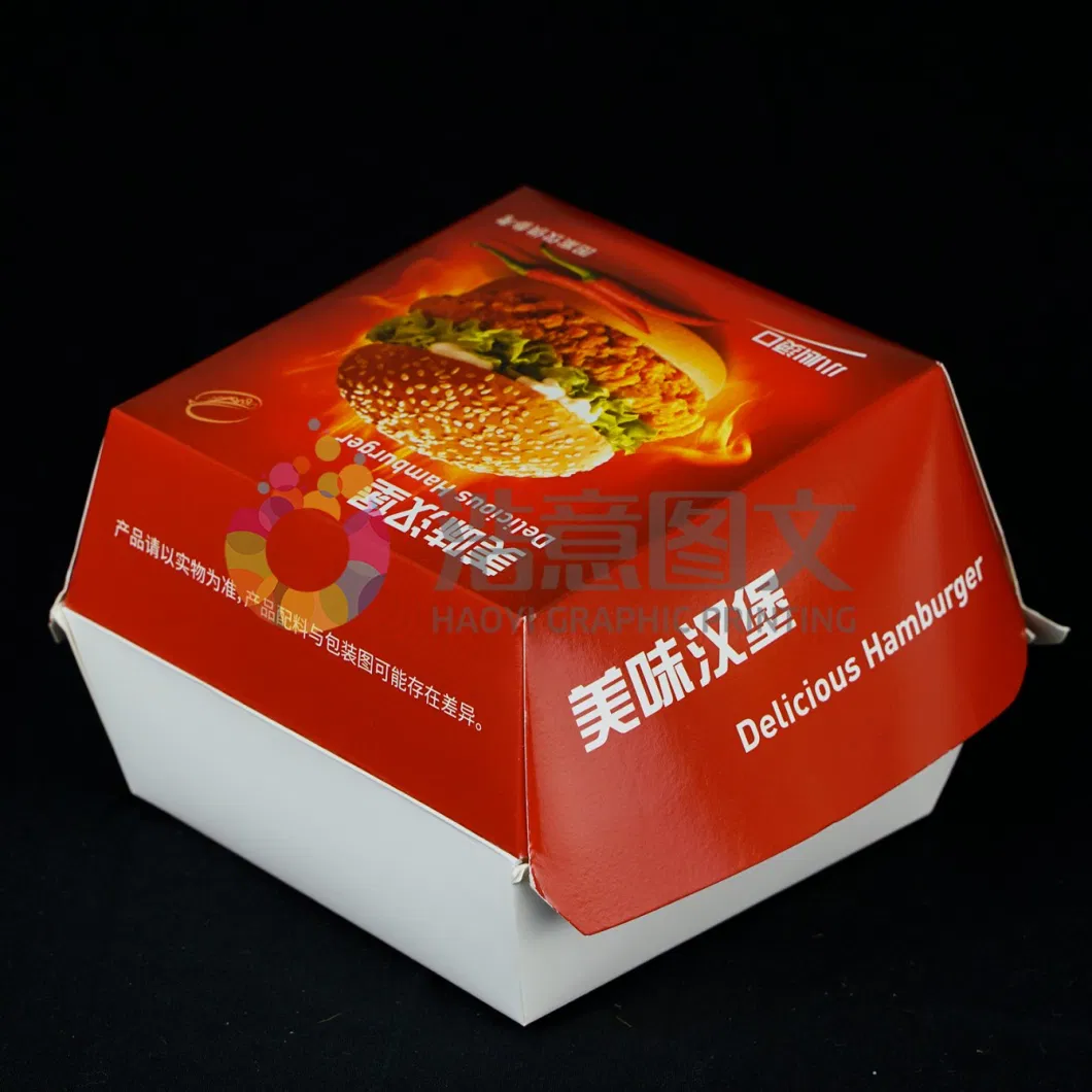 China Wholesale Custom Kraft Paper Food Takeaway Hamburger Packaging Box