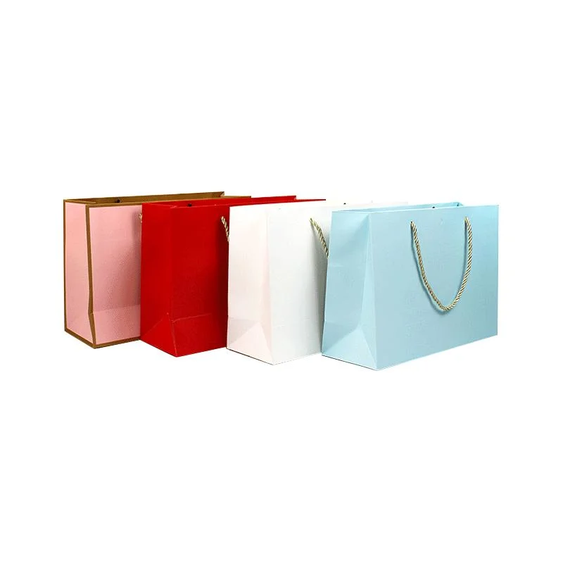 Wholesale Eco-Friendly Paper Bags with Your Own Logo Handles Custom Reusable Packaging Shopping Giftluxury Jewelry Clothing Bags