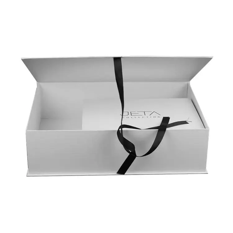 Wholesale Plain Square Collapsible White Magnetic Paper Gift Box for Shoes Coats