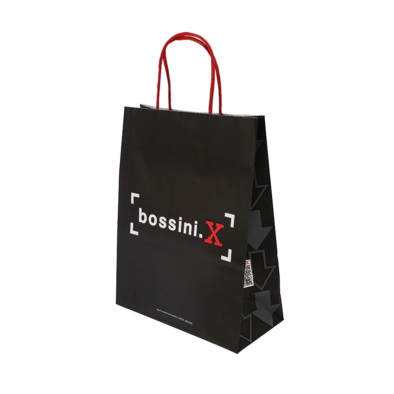 White Kraft Paper Material Twisted Handle Shopping Carrier Bag Packaging Bag Gift Bag with Logo Customized