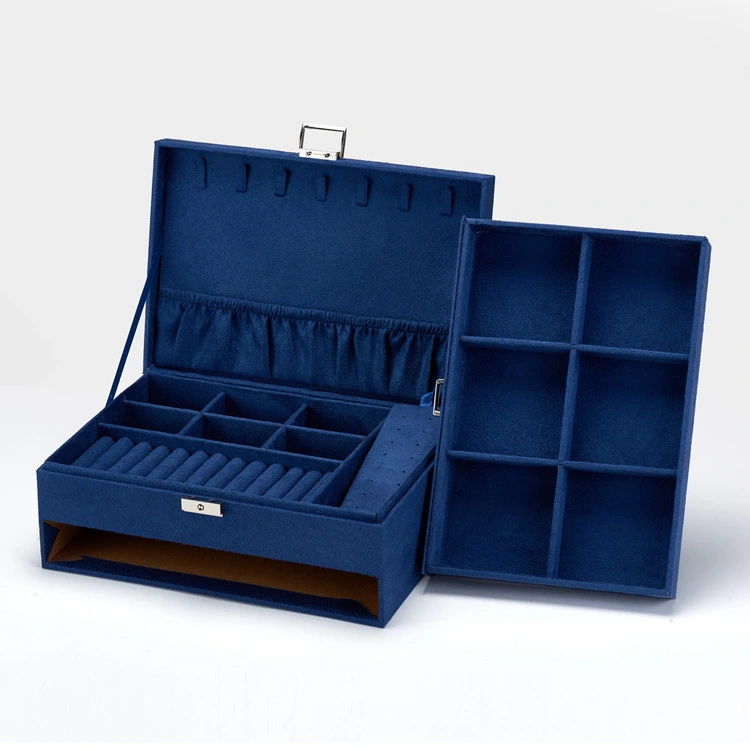 Double Flannelette Velvet Clothing Storage Jewelry Drawer Box