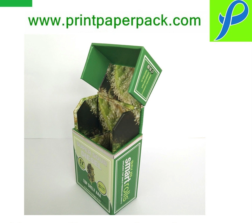 Custom Printed Luxury Staircase Green Cardboard Paper Gift Packaging Card Box with Logo Printing