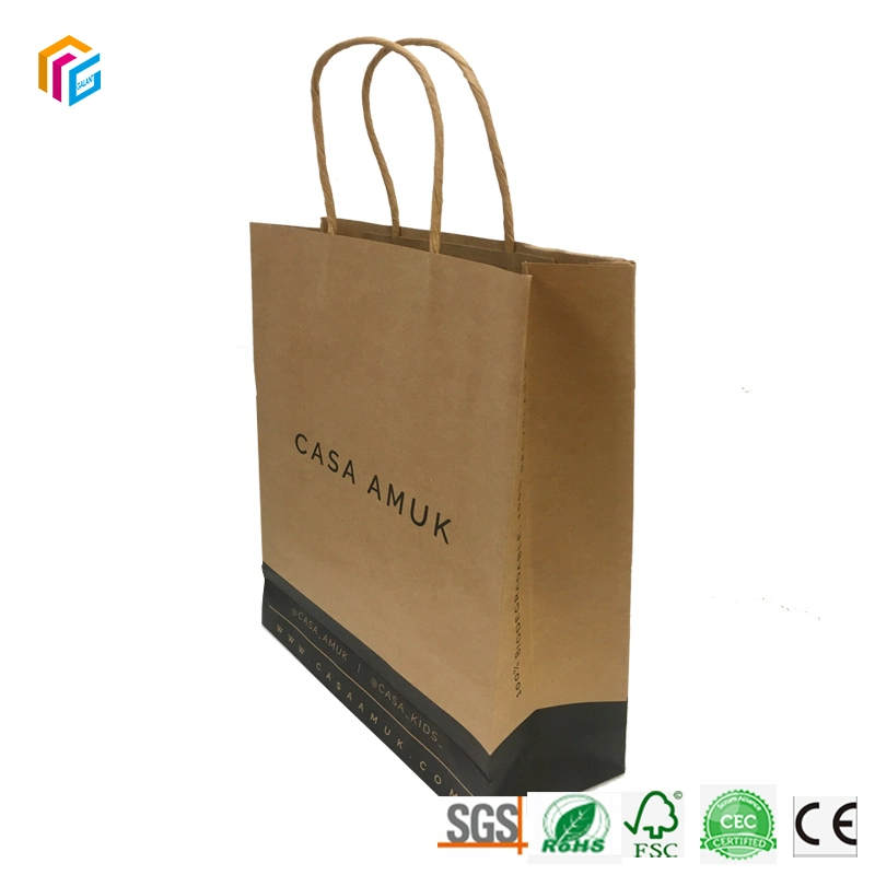 Wholesale Custom Packaging Craft Brown Kraft Paper Shopping Bag Extra Large Wide Base Bottom White Paper Bags for Pizza