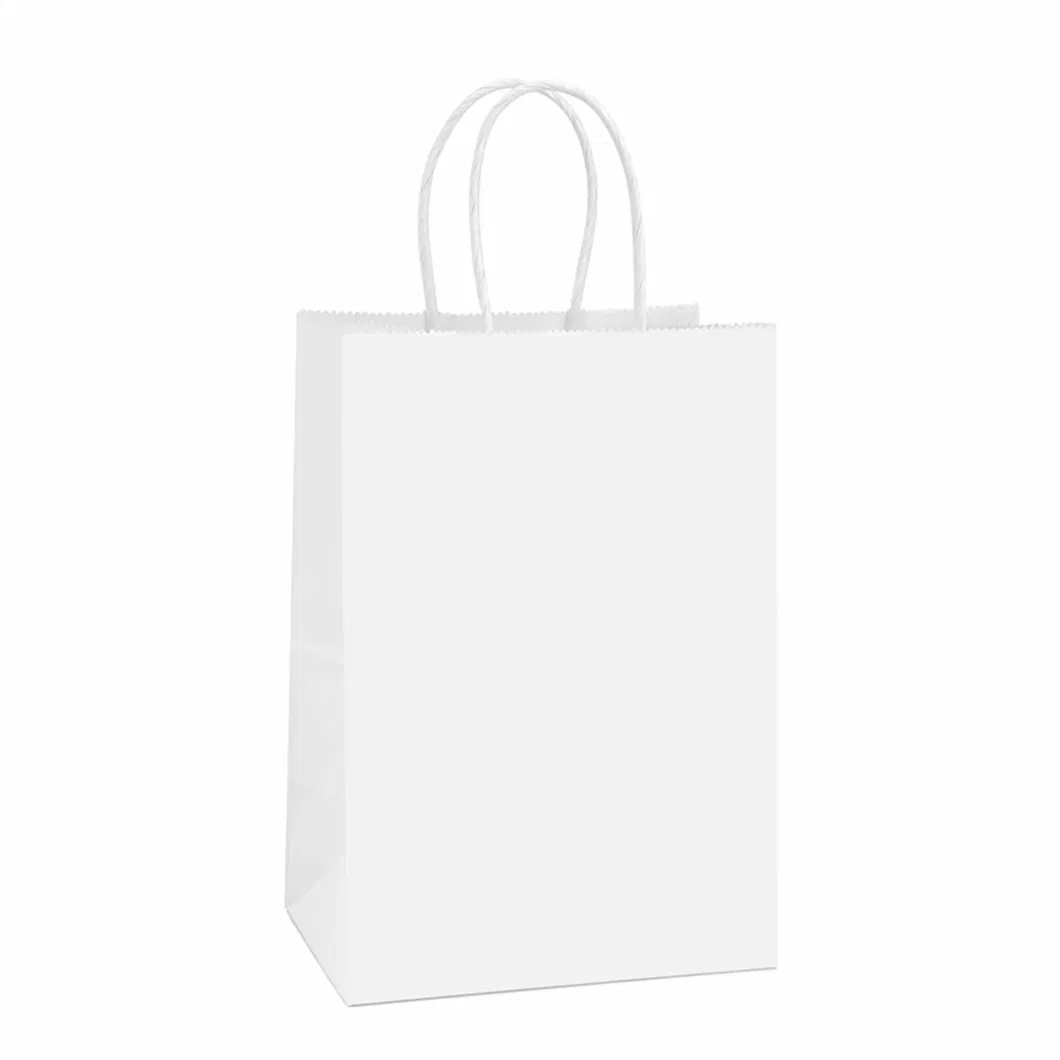 Large Kraft Brown Shopping Paper Bags with Handles for Food Grocery Shopping