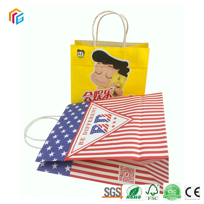 Wholesale Custom Packaging Craft Brown Kraft Paper Shopping Bag Extra Large Wide Base Bottom White Paper Bags for Pizza