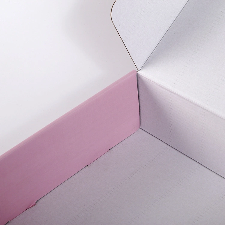 Custom Stock Premium Color Printing Folding Pink Paper Cardboard Corrugated Clothes/Dessert Packaging Paper Carton Box for Shopping Mail