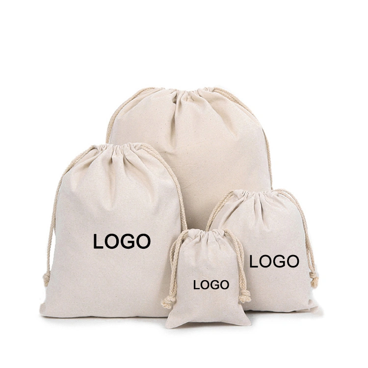 100% Natural Organic Heavy Duty Bag Shopping Vegetable Raisin Nut Storage Bag Portable Small Packing Cotton Canvas Bag