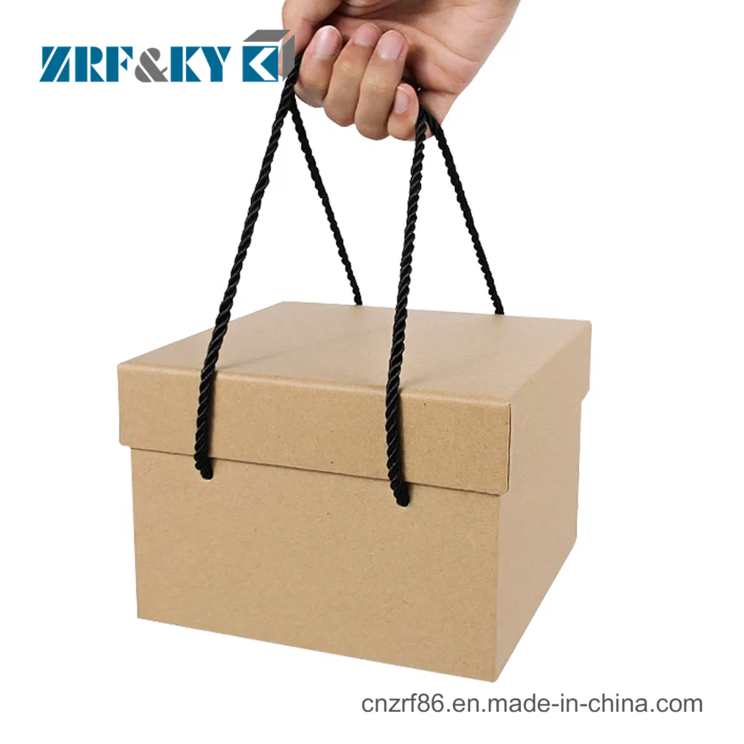 Custom Lid and Base Style Brown Kraft Corrugated Paperboard Gift Snacks Storage Packaging Paper Carton Box