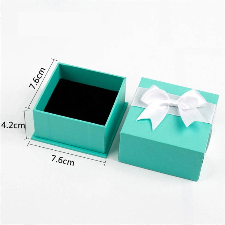 Custom Rigid Cardboard Jewelry Paper Christmas Packaging Gift Box with Ribbon Foam Insert