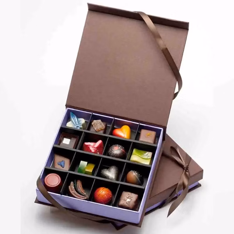 Dessert Cookie Box Kraft Paper Insert Divider Truffle Packaging Candy Gift Box China Wholesale Candy Box for Birthday Party