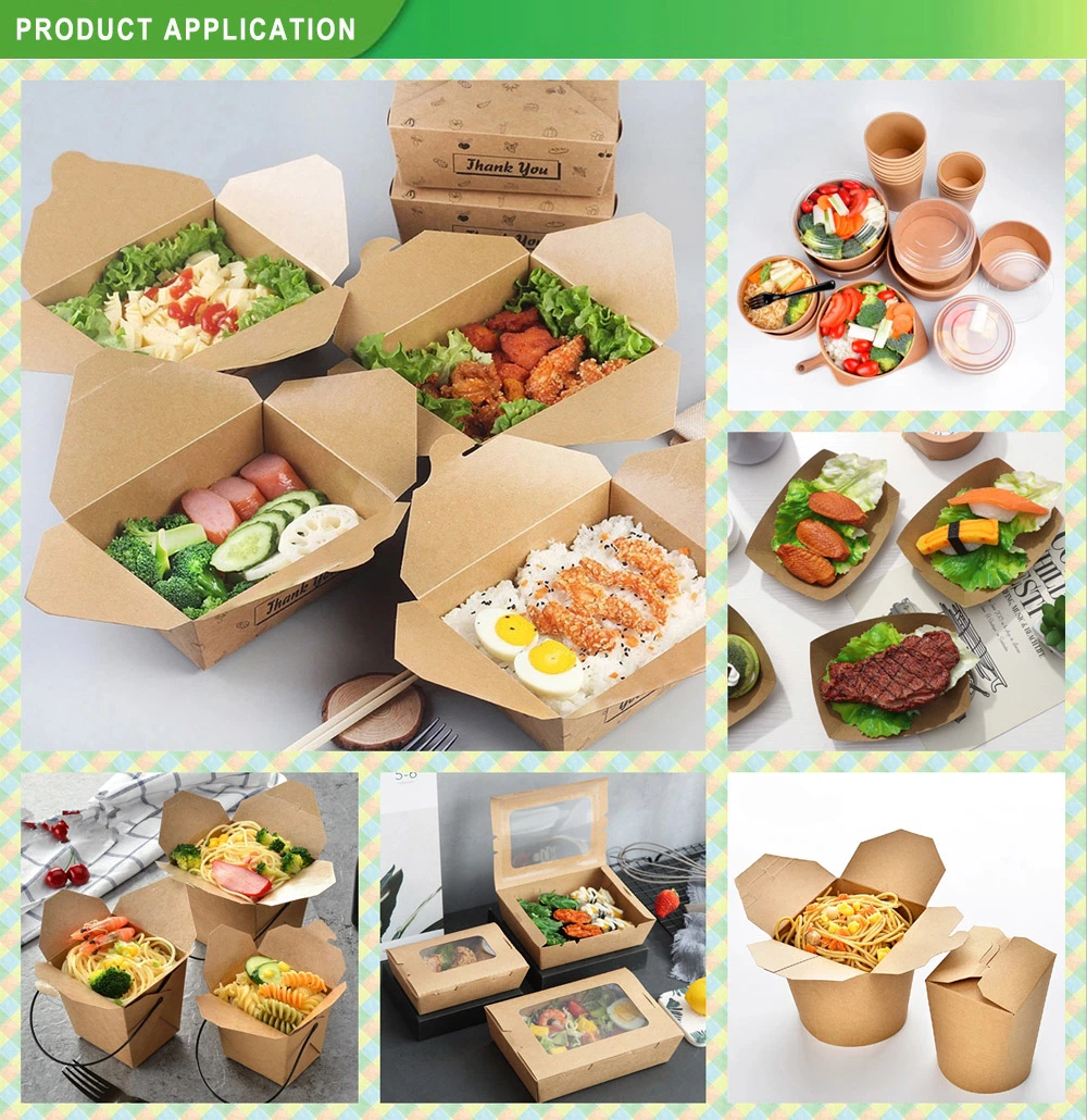 Foodes Containers for Packaging Large Kraft Paper Food with Lid Box