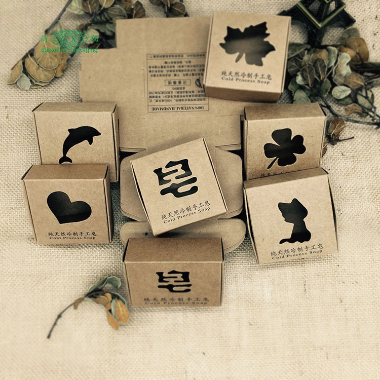 Eco Friendly Kraft Paper Box Custom Logo Color Printed Soap Box