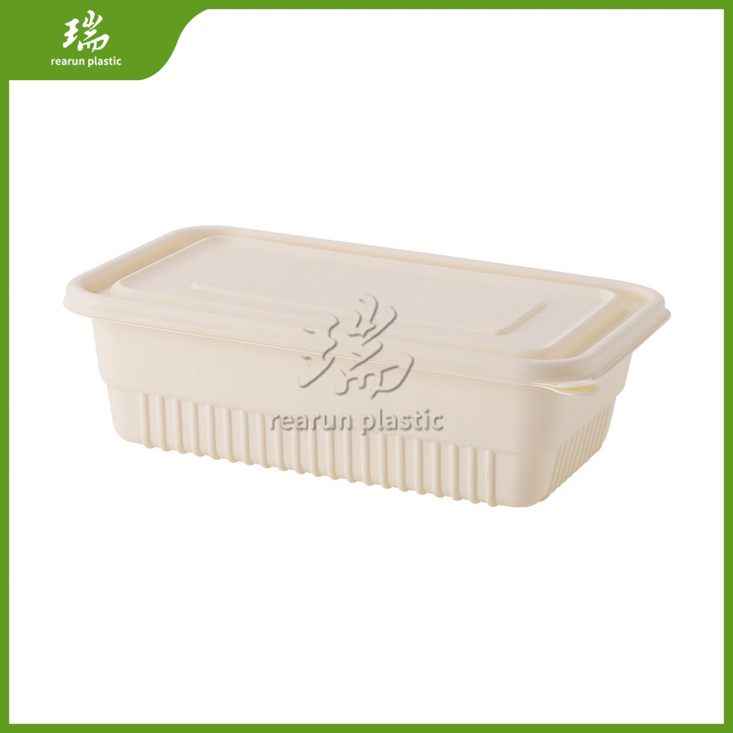 Rearun Biodegradable Cornstarch Lunch Box China Wholesaler Custom Paper Takeaway Bento Box Disposable Lunch