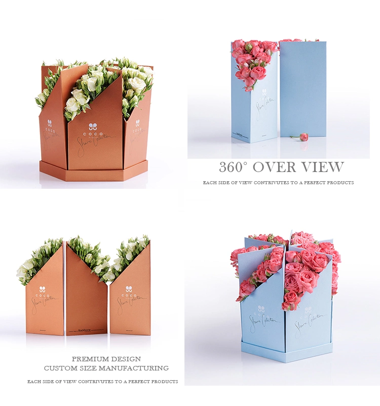 Custom Cardboard Irregular Packing Gift Flower Delivery Paper Packaging Box for Flower